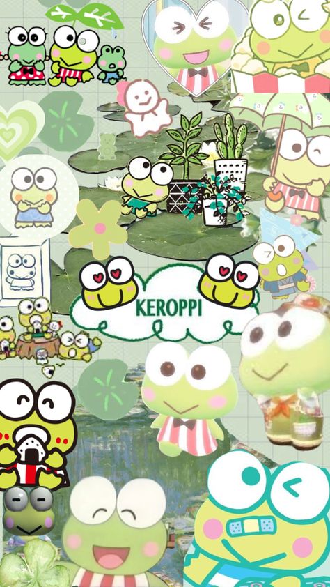 Keroppi Wallpapers, Holiday Crochet Patterns, Frog Wallpaper, Walpaper Hello Kitty, Wallpaper Doodle, Hello Kitty Backgrounds, Cute Emoji Wallpaper, Sanrio Wallpaper, Emoji Wallpaper