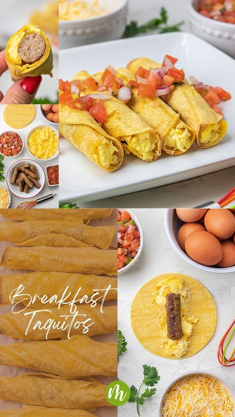 These Breakfast Taquitos are perfect when you want Breakfast for Dinner! They're packed with protein and easily customizable with your favorite ingredients. Breakfast Taquitos, Sheet Pan Dinners, Breakfast For Dinner, Sheet Pan, Slow Cooker Recipes, Easy Dinner Recipes, Easy Dinner, Breakfast Brunch, Slow Cooker