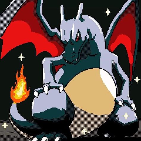 Shiny Charizard, Flying Type Pokemon, Alita Battle Angel Manga, Flying Type, Pokemon Sprites, Pokémon Stuff, Arte 8 Bits, Trash Art, Shiny Pokemon