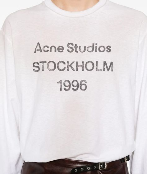 Acne Studios distressed T-shirts (SS2024) Acne Studios Lookbook, Acne Studios Clothes, Acne Studios Hoodie, Acne Studios Knitwear, Acne Studios Tshirt, Acne Shop, Studio Logo, Acne Studios, ? Logo