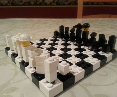 what to do on a rainy day! build a lego chess board/set. Hope you enjoy! (since I spent 3 hours on making this) Lego Chess, Chess Board Set, Chess Set Unique, Chess Club, Horseshoe Crafts, Crafty Kids, Wooden Chess, Diy Games, Chess Game