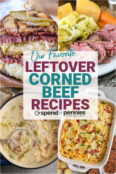 Leftover Corned Beef Recipes Leftover Corned Beef Recipes, Corned Beef Soup, Corned Beef Leftovers, Pork Dinners, Slow Cooker Corned Beef, Corn Beef, Thyme Recipes, Leftover Ham Recipes, Corned Beef Recipes