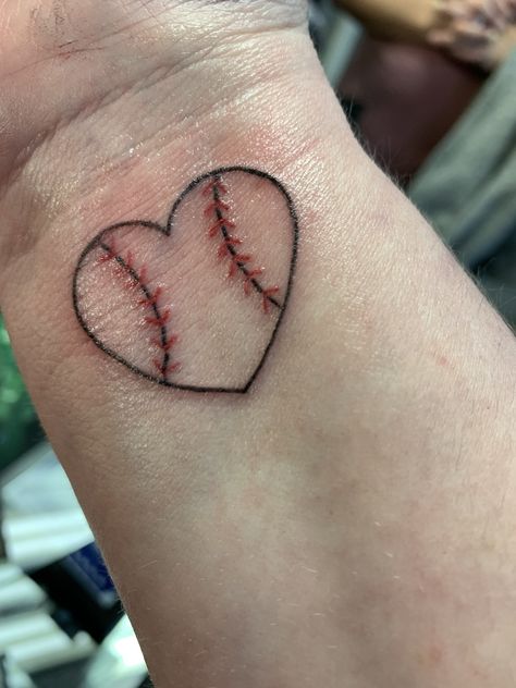 Memorial Baseball Tattoo, Softball Tattoos For Women, Small Baseball Tattoo, Softball Tattoos, Letter S Tattoo, Baseball Tattoo, Baseball Tattoos, Theme Tattoo, Baseball Theme