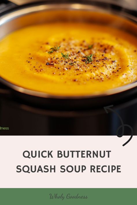 Instant Pot Butternut Squash Soup is a comforting, hearty soup that’s perfect for a cozy night in. Learn how to make this delicious soup using your Instant Pot. Butternut Squash Soup Recipes Instant Pot, Pressure Cooker Butternut Squash Soup, Instapot Butternut Squash Soup Recipes, Instant Pot Squash Soup, Butternut Squash Soup Instant Pot, Quick Butternut Squash, Tomato Pickle Recipe, Instant Pot Butternut Squash Soup, How To Make Squash