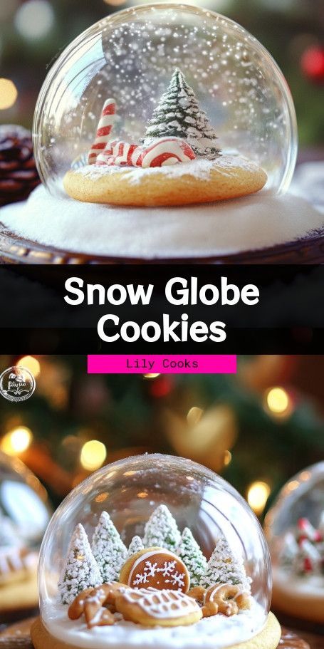 Whimsical Snow Globe Cookies Recipe - Perfect Holiday Treats! Discover how to make enchanting Snow Globe Cookies that capture the magic of winter. Delight your guests with buttery sugar cookies adorned with sweet glaze and edible glitter, ideal for festive gatherings. Fun and easy to make, these cookies are a treat for baking enthusiasts and the whole family. #SnowGlobeCookies #HolidayBaking ..... Snow Globe Cookies, Snow Globe Cookie, Globe Cookies, Snowglobe Cookies, Snow Globe Cupcakes, Globe Cake, Snow Cookies, Buttery Sugar Cookies, Sweet Glaze