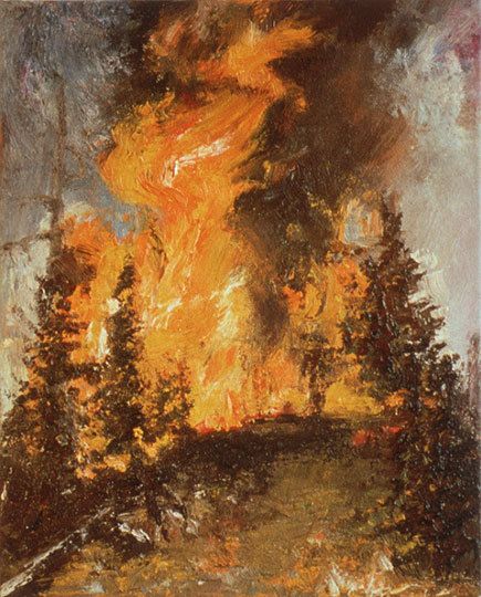 Fire Related Drawings, Forest On Fire Painting, Tree On Fire Painting, Fire Painting Aesthetic, Fire Art Aesthetic, Burning House Painting, Forest Fire Aesthetic, Wildfire Painting, Forest Fire Drawing