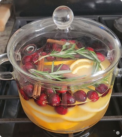 Glass Pot, Simmer Pot Aesthetic, Christmas Boiling Pot, Clear Pot, Glass Cookware, Glass Pots Cooking, Holiday Stovetop Simmer, Glass Pots And Pans, Clear Pots And Pans