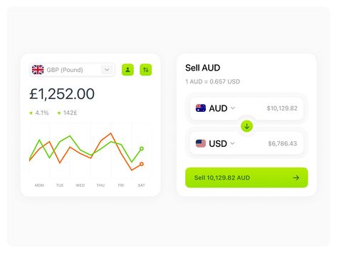 Currency exchange widgets by Stanislav Polivoda on Dribbble Currency Exchange Design, App Inspiration, Currency Converter, Currency Design, Widget Design, Currency Exchange, Mobile Ui Design, App Ui Design, App Ui