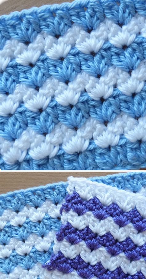 Crochet Cluster V-Stitch - Tutorial Cluster V Stitch Crochet Pattern, Crocheted Stitches, Flower Bouquet Tutorial, Knit Tutorials, V Stitch Crochet, Crochet Ripple Pattern, Crochet Cluster Stitch, Diy Crochet Flowers, Crochet Granny Squares