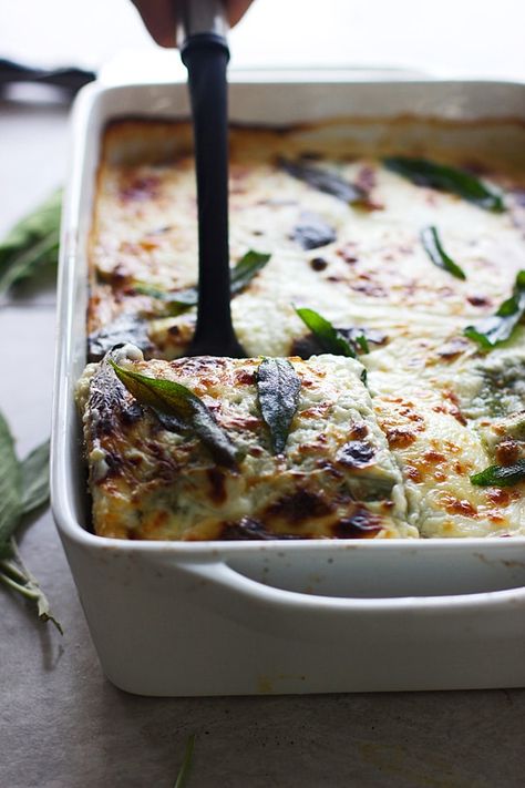 Triple Mushroom Lasagna with Ricotta, Sage and Fontina - Cooking for Keeps Lasagna With Ricotta, Mushroom Lasagna, Homemade Ricotta, For Keeps, Spinach Pasta, Mushroom Recipes, Pasta Dishes, Ricotta, Lasagna