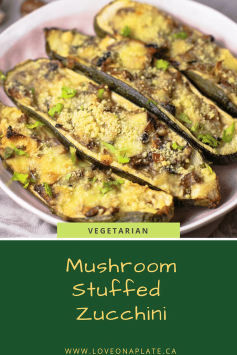 Stuffed Courgettes Recipes, Mushroom Stuffed Zucchini Boats, Stuffed Zucchini Recipes Vegetarian, Vegetarian Stuffed Zucchini Boats, Zucchini Mushroom Recipes, Zucchini And Mushroom Recipes, Stuffed Zucchini Boats Vegetarian, Healthy Stuffed Zucchini, Vegetarian Stuffed Zucchini