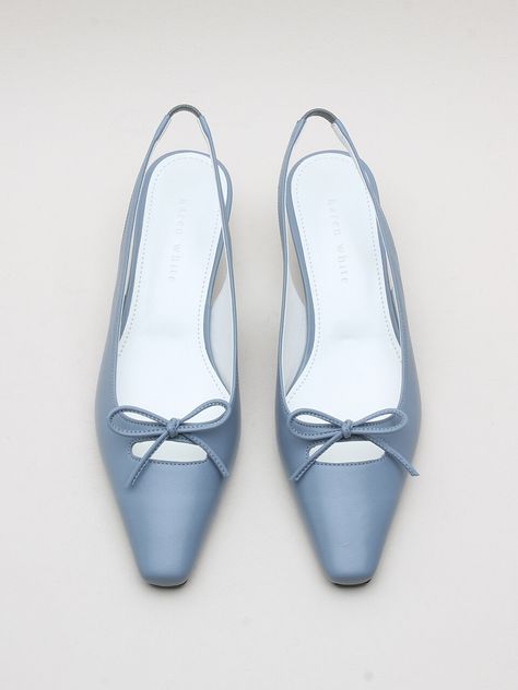 Light Blue Heels Aesthetic, Blue Slingback Heels, Blue Heels Wedding, Ribbon Decoration, Heels Aesthetic, Cinderella Shoes, Stunning Shoes, Blue Heels, Aesthetic Shoes