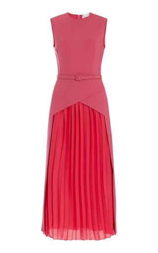 Women's Designer Clothing & Luxury Fashion | Moda Operandi Versace Fashion, Chiffon Midi Dress, Pleated Chiffon, Pink Midi Dress, Business Dresses, Stretch Dress, Ladies Dress Design, Geraniums, Designer Outfits Woman