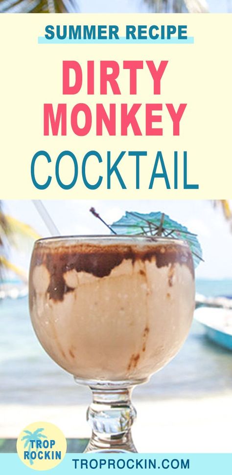 Dirty Monkey Drink Recipe, Drinks Made With Rum, Monkey Cocktail, Fruity Mixed Drinks, Frozen Drinks Alcohol, Rum Drinks Recipes, Blender Drinks, Rum Recipes, Summer Drinks Alcohol