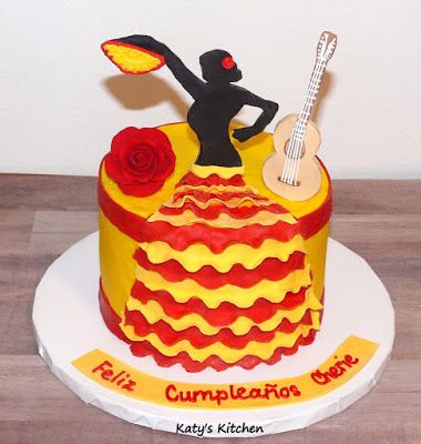 Spanish Cake Design, Spain Cake, Spanish Theme Cake, Spain Cake Theme, Tango Cake Ideas, Spanish Fan Tattoo Flamenco, Dancer Cake, Spain Culture Traditional Dresses Flamenco Dancers, Pinterest Cake