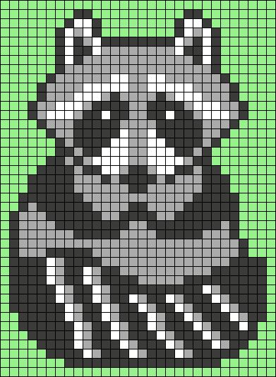 Cross Stitch Patterns Animals, Possum Pixel Art, Raccoon Perler Bead Pattern, Raccoon Pixel Art, Raccoon Bead Pattern, Animal Pixel Art, Bear Alpha Pattern, Possum Alpha Pattern, Animal Alpha Pattern