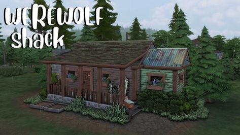 I've built a little shack for a werewolf, I imagined a lone werewolf living here, who doesn't like to be bothered. 🐺 gallery ID: Aneleya Shack House, Sims 4 Speed Build, Sims House, The Sims 4, The Sims, Sims 4, Building A House, Shed, House Styles