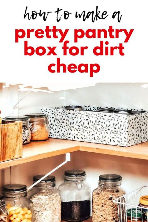 I love seeing beautiful boxes and baskets in well organized pantries; but wow, can those get expensive!! Check out this budget friendly cardboard storage box makeover idea. Storage Box Makeover, Organized Pantries, Beautiful Pantry, Box Makeover, Clever Kitchen Storage, Cardboard Storage, Pantry Boxes, Food Boxes, Diy Snacks