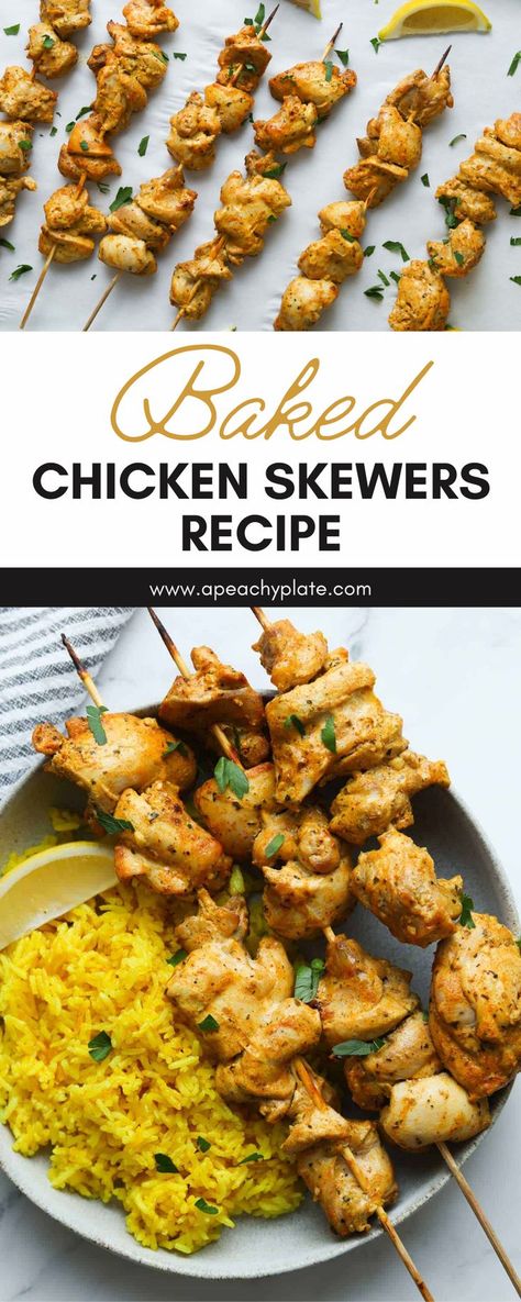 Chicken Skewers Recipes Oven, Chicken Skewers In The Oven, Baked Chicken Skewers Oven, Baked Chicken Skewers, Chicken Skewers In Oven, Skewers In The Oven, Teriyaki Chicken Breast, Baking Chicken, Teriyaki Chicken Skewers