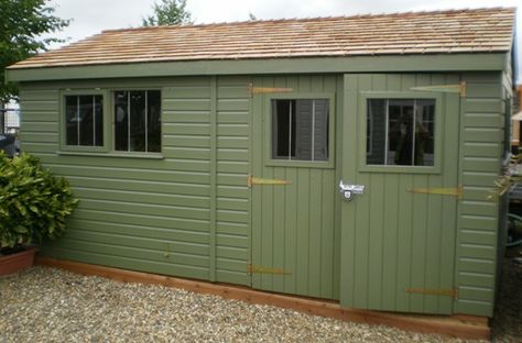 Garden Sheds Uk, Storage Shed Kits, Workshop Shed, Build Your Own Shed, Garden Workshops, Large Sheds, Small Sheds, Cedar Shingles, Backyard Shed