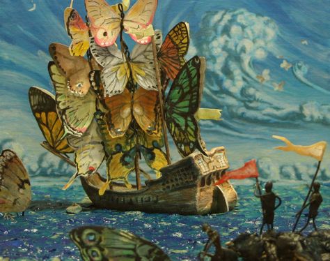 Salvador Dali Butterfly Ship 3D Surrealism Buildings Art, Salvador Dali Butterflies, Salvador Dali Butterfly, Dali Butterfly, Salvador Dali Artwork, Dali Artwork, Salvador Dali Paintings, Dali Paintings, Painting Butterfly