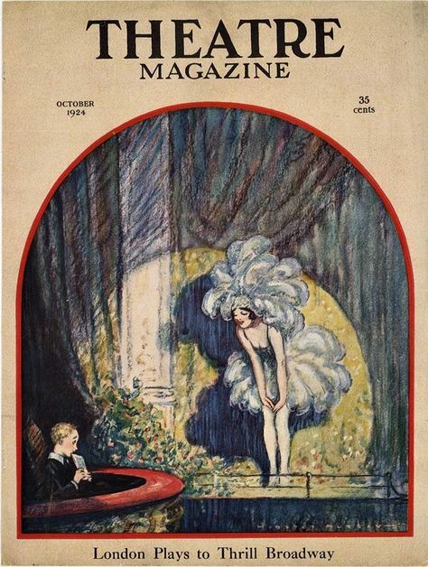 Art Deco Advertising, Old Magazine, Vintage Theatre, Old Magazines, Art Deco Era, Old Paper, Vintage Magazine, Magazine Art, Girl Costumes