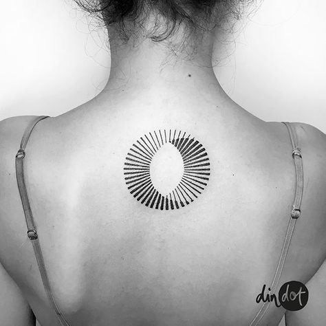 Geometrical circle tattoo by Andrea Din Don Energy Tattoo, Circular Tattoo, Circle Tattoo, Circle Tattoos, Dot Tattoos, Nordic Tattoo, Trash Polka, Line Art Tattoos, New Tattoo