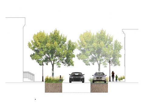 Street Cross Section, Landscape Architecture Section, Street Section, Gymnasium Architecture, Road Section, Landscape Architecture Diagram, Landscape Architecture Graphics, Pavement Design, Urban Design Diagram