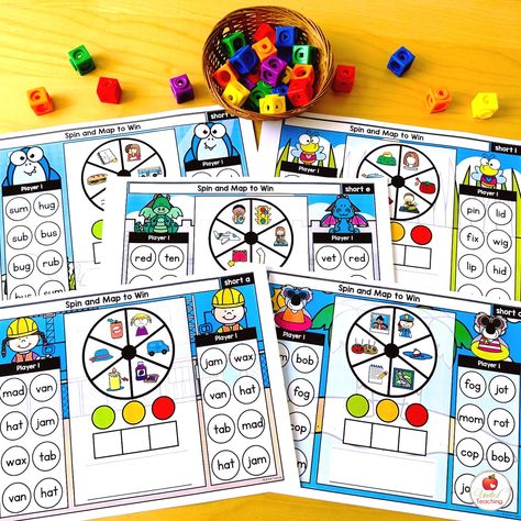 🙌 Say goodbye to boring phonics practice! The CVC Spin and Map Partner Games will have your students spinning, word mapping, and covering CVC words in no time. With 57 games covering word families, vowels, and mixed CVC words, you can easily keep your lessons fresh and exciting. Perfect for centers, small groups, or partner work. Games come in color and BW! Comment CVC-MAP for link to games. #phonics #phonicsfun #phonicsgames #phonicsforkids #phonicsreading #scienceofreading Word Mapping, Work Games, Phonics For Kids, Partner Games, Phonics Practice, Phonics Games, Partner Work, Phonics Reading, Educational Worksheets