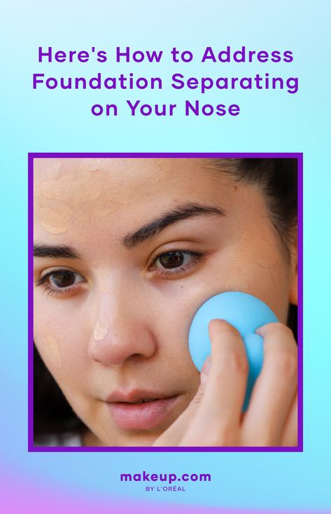 As much as we love foundation, we don't love when it gets patchy on our nose. It's a real struggle when it comes to foundation separation on your nose, but it turns out some simple changes to your makeup application. From the primer you use on your face to the way you apply your foundation with a brush, beauty sponge, or fingers, the way you apply your makeup can make a big difference in the way your makeup stays throughout the day. #foundation #makeuptups #makeuproutine #makeupapplication Makeup Separating, Apply Foundation With Brush, Patchy Foundation, Foundation With A Brush, Pore Minimizer Primer, How To Make Foundation, Makeup Basics, Cakey Makeup, Water Based Primer