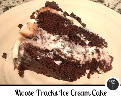 Moose Tracks Ice Cream Cake Moose Tracks Ice Cream, Moose Tracks, Pudding Poke Cake, Cake Recipes At Home, Cream Cake Recipe, Ice Cream Cake Recipe, Peanut Butter Ice Cream, Store Bought Cake, Chocolate Sprinkles