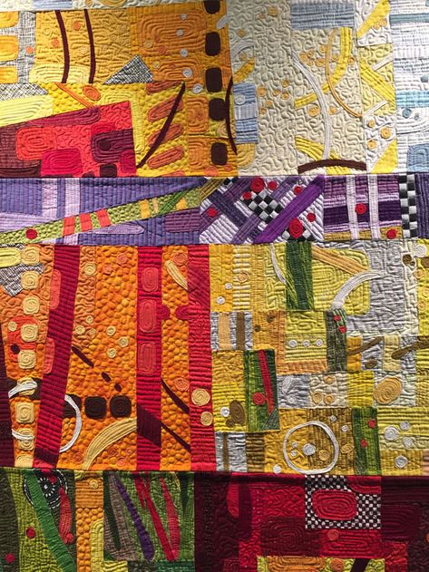 A Visit to the Houston International Quilt Festival | Adventure Quilter Textile Creation, Colourful Quilts, Improv Quilts, Used Tea Bags, International Quilt Festival, Quilt Festival, Colorful Quilts, Art Quilt, First Art