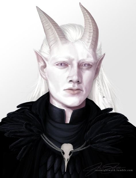 Vax in the city of Dis Albino Tiefling, Tiefling Inspiration, Goth Bf, Dnd Npc, Dnd Inspiration, Fantasy Demon, Character Pictures, Critical Role Fan Art, Fantasy Portraits