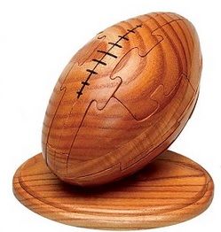 Football 3-D Jigsaw Wood Puzzle - The Classy Chics #AD Man Cave Items, Scrollsaw Patterns, 3d Jigsaw Puzzles, Rugby Balls, Go Vols, Jigsaw Puzzles For Kids, Rugby Ball, Brain Teaser Puzzles, Wood Puzzles