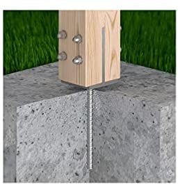 Heavy Duty Galvanised Concrete In Elevated Concealed Post Support Base 90mm : Amazon.co.uk: DIY & Tools Fence Pergola, Pergola Carport, Ground Anchor, Timber Posts, Concrete Posts, Metal Post, Post Metal, Support Design, Concrete Slab