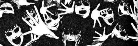 Junji Ito Twitter Header, Heart Banners Discord, Banners For Discord Gif, Discord Banner Aesthetic, Youtube Banner Backgrounds 1024x576, Twitter Header Black, Emo Banner, Y2k Header, Banners For Discord