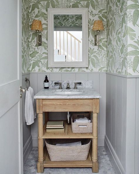 Sims Hilditch Interiors (@simshilditch) • Instagram photos and videos Tounge And Groove, Sims Hilditch, Small Downstairs Toilet, Cloakroom Toilet, Tongue And Groove Walls, Tongue And Groove Panelling, Downstairs Loo, Dado Rail, Downstairs Toilet