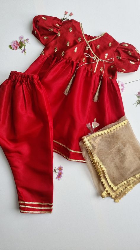 Facebook: @ComfortClothingUK
Etsy: @ComfyStuffGifts Baby Frocks Style, Chiffon Frock, Frock Designs For Girl, Red Frock, Man Dress Design, Embroidered Trousers, Comfort Clothing, Kids Ethnic Wear