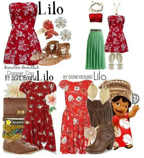 Lilo inspired Outfits Stitch Inspired Outfits Disney, Lilo And Stitch Outfit Ideas, Lilo And Stitch Disney Outfit, Nani Lilo And Stitch Outfit, Lilo And Stitch Inspired Outfits, Lilo Inspired Outfits, Lilo And Stitch Disneybound, Lilo Disneybound, Lilo Outfit