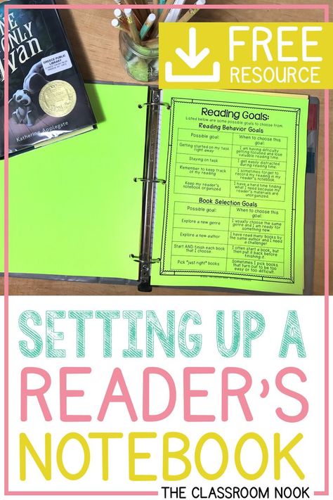 Help your students keep all of their reader's workshop materials organized in one place. Learn how to set up the perfect reader's notebook with this video tutorial to get you started! Perfect for third grade, fourth grade, or fifth grade! #readersworkshop #upperelementary #thirdgrade #fourthgrade #fifthgrade Notebook Video, Reading Notebooks, Reading Response Journals, Readers Notebook, 6th Grade Reading, Reading Notebook, Third Grade Reading, Ela Classroom, 5th Grade Reading