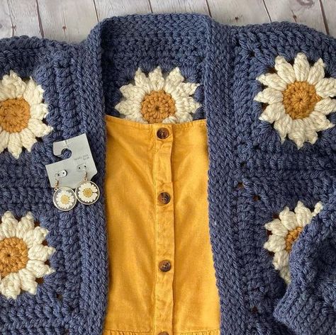 Lion Brand on Instagram: "#ICYMI The Cozy Days Daisy Cardigan Crochet Kit has arrived on lionbrand.com. We're thrilled to share that @allaboutami will be hosting a CROCHET ALONG on January 8th, and it will run for four weeks. Follow her page for more details. . Hue + Me Yarn | 1st 📸 @cadencesclosetco | Pattern: @allaboutami . #crochet #crochetallday #crochetlove #crochetcardigan #sweaterweather" Daisy Crochet Cardigan Pattern, Daisy Cardigan Crochet, Crochet Daisy Cardigan, Crochet Flower Cardigan, Easy Crochet Cardigan, Daisy Cardigan, Car Trip, Flower Cardigan, Cardigan Crochet