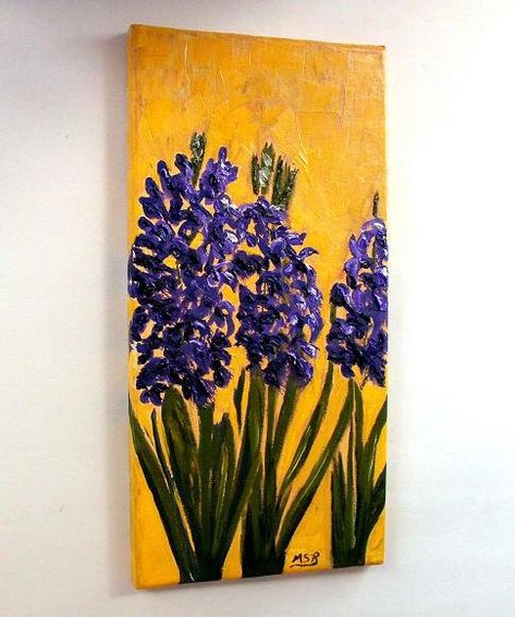 Hyacinth Painting, Hyacinth Plant, Purple Hyacinth, My Birthday, My Friend, Give It To Me, Oil Painting, I Can, Paint