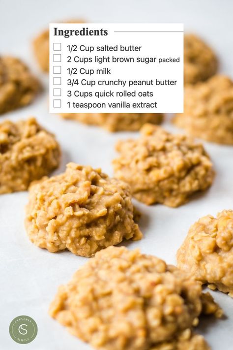 group of butterscotch no bake cookies on wax paper Butterscotch Baked Oatmeal, Butterscotch Oatmeal, Cleverly Simple, Butter Cake Bars, Chewy Toffee, Oatmeal Butterscotch Cookies, The Best Christmas Cookies, Oatmeal Cookie Recipe, Delicious Breakfast Casserole