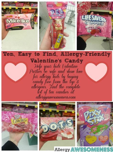 Allergy Friendly Valentine Candies (Wheat, Dairy, Egg, Soy, Peanut/Tree Nut, Fish, Shellfish Free) Gluten Free Valentines, Valentine's Candy, Candy Bar Recipe, Common Food Allergies, Candy Ideas, Kids Allergies, Peanut Tree, Gluten Free Desserts Recipes, Allergy Free Recipes