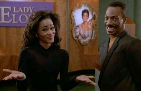 Robin Givens and Eddie Murphy in Boomerang, 1992. Boomerang Movie, Eddie Murphy Movies, Christopher Williams, Columbus Short, Robin Givens, Black Tv Shows, Black Cinema, Strong Independent Woman, 1990s Style