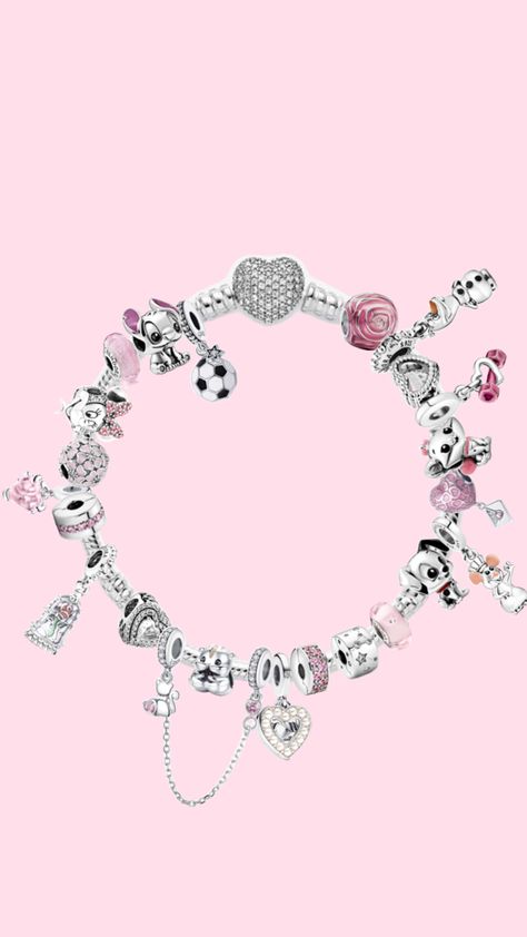 #disney #pandora #pink #minniemouse #stitch #pretty #cute Cute Pandora Bracelet, Pink Aesthetic Cute, Disney Pandora, Pandora Bracelet Charms Ideas, Pandora Pink, Aesthetic Cute, Pandora Bracelet Charms, Pandora Bracelets, Pandora Bracelet