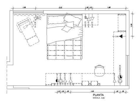 Furniture’s layout of 15’x10’ bedroom plan is given in this AutoCAD drawing.Download now. - Cadbull 15 X 15 Bedroom Layout, 15x10 Bedroom Layout, Bedroom Section Drawing, 10 X 15 Bedroom Layout, Bedroom Plan With Dimensions, Bedroom Elevation Drawing, Bedroom Section, Bedroom Sketch, Small Bathroom Plans