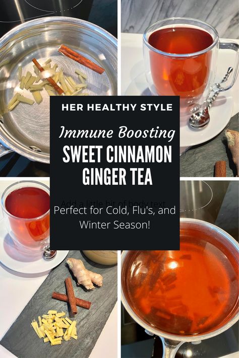 Cinnamon Ginger Tea, Ginger Cinnamon Tea, Honey For Sore Throat, Spicy Tea, For Sore Throat, Ginger Tea Recipe, Tea For Colds, Cinnamon Benefits, Ginger Benefits