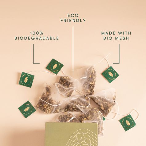 Why choose our eco-friendly pyramid tea bags? 1️⃣ Environmentally Conscious: Each tea bag is crafted from bio-mesh, a sustainable material that breaks down naturally, reducing waste and environmental impact. 2️⃣ Preserves Freshness: Our pyramid design allows ample space for our premium tea leaves to unfurl, ensuring a rich, flavorful brew with every cup. 3️⃣ Easy Brewing: Enjoy the convenience of our pyramid tea bags, designed for effortless brewing and a perfect cup every time. . . . . . #l... Tea Bag Packaging, Pukka Tea, Pyramid Design, Brew Tea, Premium Tea, Tea Design, Reducing Waste, Environmentally Conscious, Tea Bags