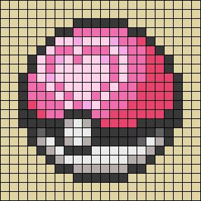 Pokemon Grid Pattern, Valentines Day Pixel Art, Valentines Day Perler Bead Patterns, Alpha Patterns Bracelet Templates, Valentines Pixel Art, 20x20 Pixel Art, Pokemon Alpha Pattern, Pokeball Crochet Pattern, Pixel Art Heart